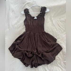 Mini princess Polly brown polka dot dress/romper